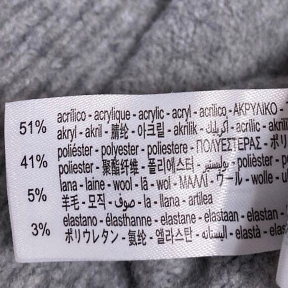 Zara Women's Grey Long Sleeve Mock Neck Knit Fleece Cropped Sweater Top Size M - Picture 4 of 4